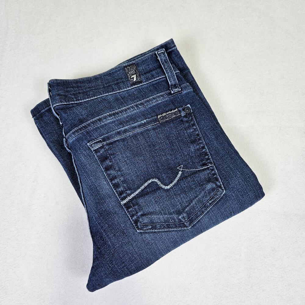 7 For All Mankind Bootcut Jeans Women Low Rise Stretch Denim Blue Western 27 - Picture 16 of 16